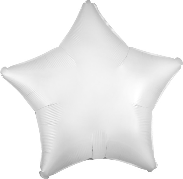 Folienballon Stern, Satin Weiß