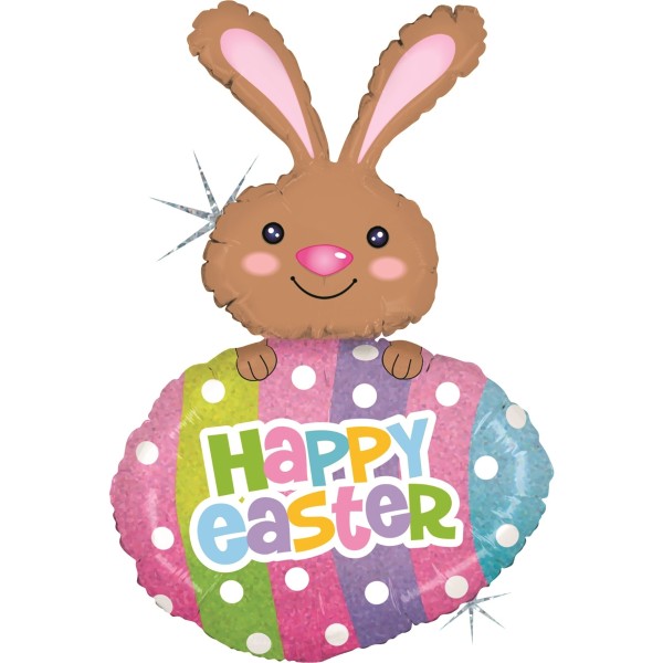 Osterballon Hase mit Ei "Happy Easter"