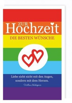 Regenbogen Grußkarte LGBT "Zur Hochzeit die besten Wünsche"