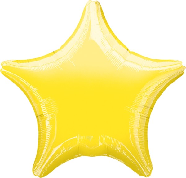 Folienballon Stern, Metallic Gelb