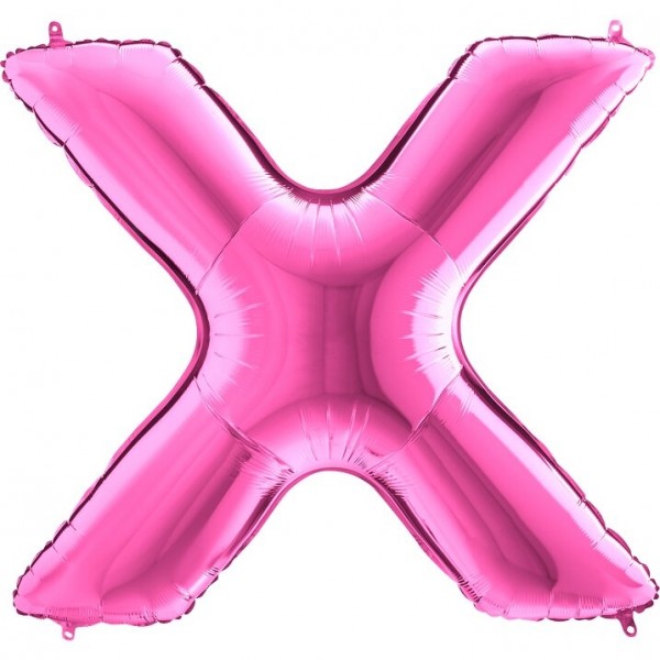 Folien Buchstaben Luftballon "X - Pink"