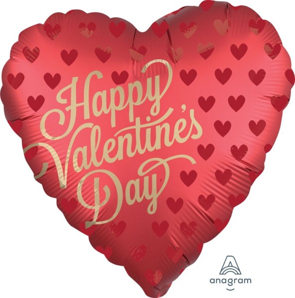 Folienballon Herz Rot "Happy Valentine's Day"