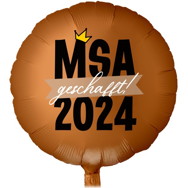 Folienballon Satin Caramel "MSA 2024 geschafft"