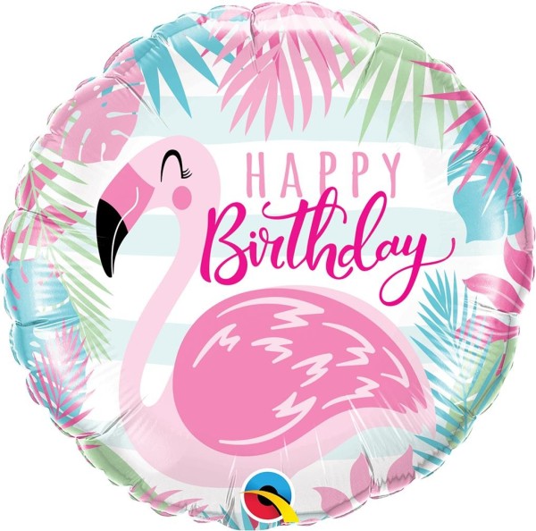 Folienballon Pinker Flamingo "Happy Birthday"