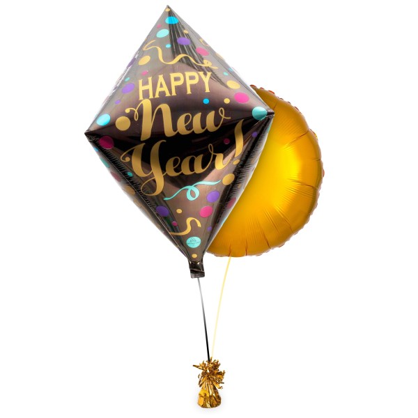 Ballonset "Happy New Year" mit 2 Ballons