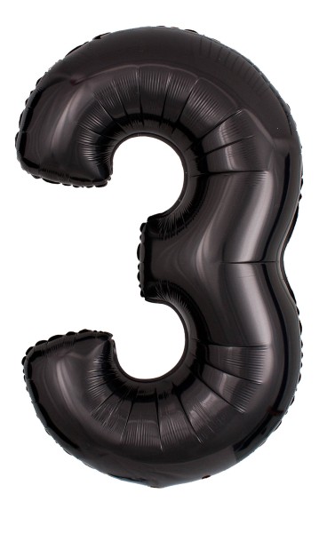 Schwarzer Zahlen Luftballon "3"