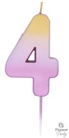 Kerze Roségold Zahl 4  Kerze Roségold Zahl 4