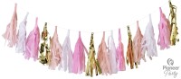 Tasselgirlande in Pink, Weiß und Gold  Tasselgirlande in Pink, Weiß und Gold