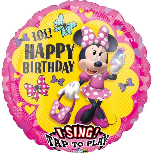 Musikballon "LOL! Happy Birthday" mit Minnie Mouse