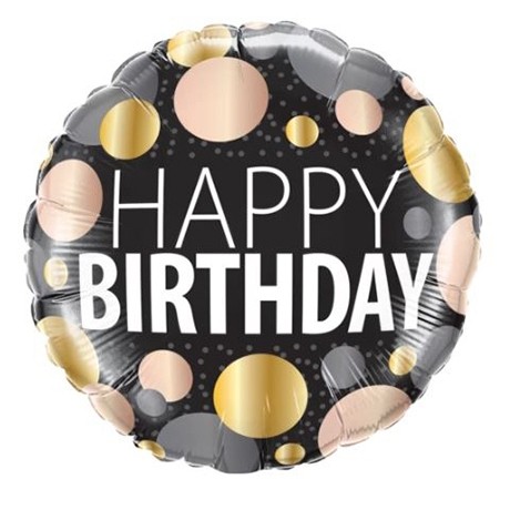 gepunkteter Ballon "HAPPY BIRTHDAY"
