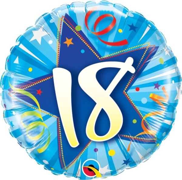 Blauer "18" Ballon