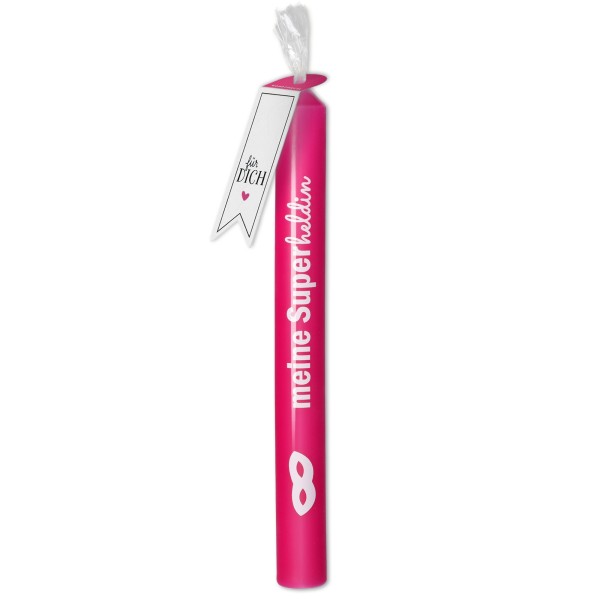 Stabkerze "Meine Superheldin" Pink