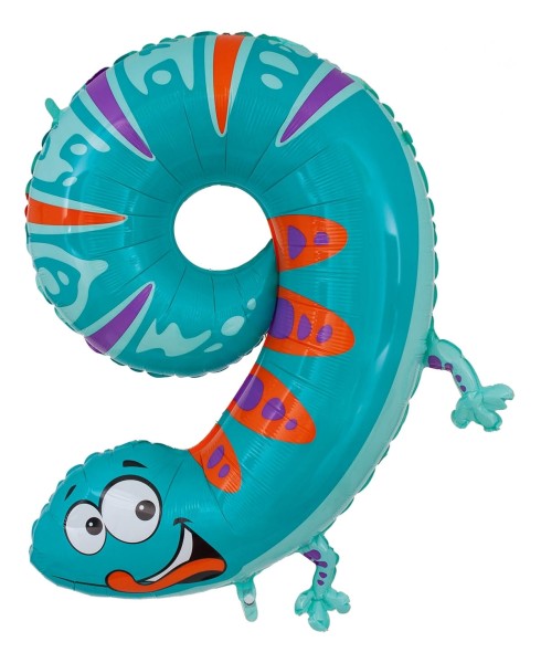 Zahlenballon Gecko "9"