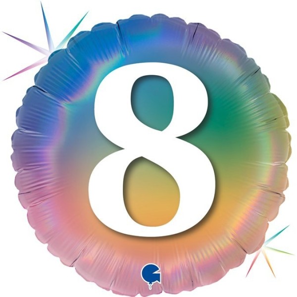 Regenbogenballon Zahl "8"