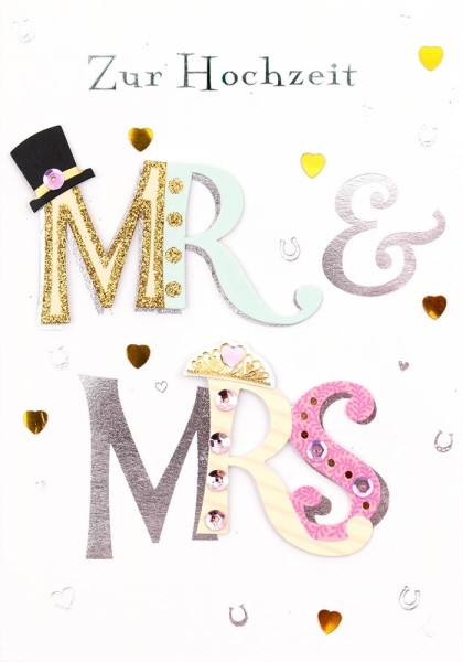 Grußkarte "Zur Hochzeit - Mr & Mrs"