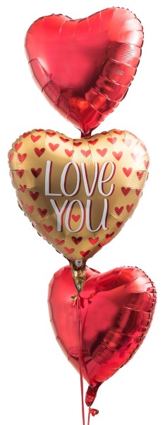 Deko Ballonset Love You Gold Rot