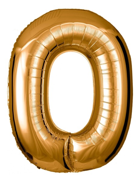 Zahlenballon Gold "0"