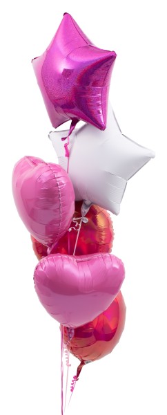 Deko Ballonset in Pink, Rosa und Weiß