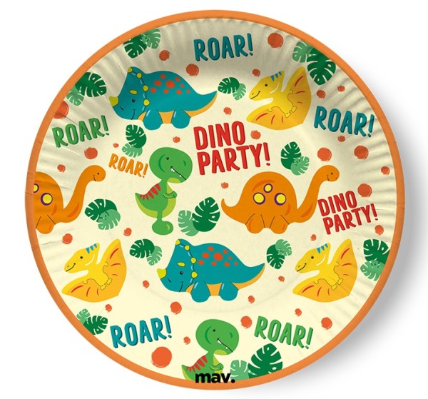 Pappteller klein "Dino Party!", 8 Stück