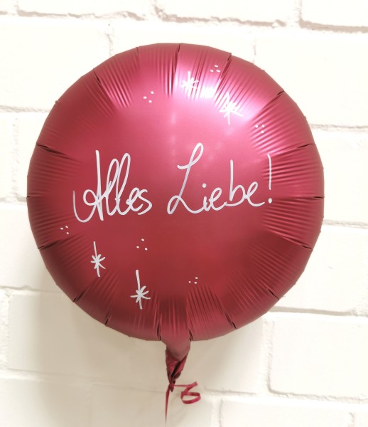 Folienballon Rund Handbeschriftet, Satin Magenta