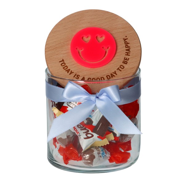 Geschenkglas "GOOD DAY" Neonpink