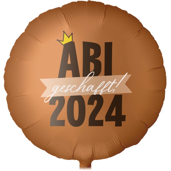 Folienballon Satin Caramel "ABI 2024 geschafft"