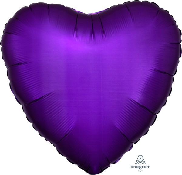 Folienballon Herz Satin Purple Royale