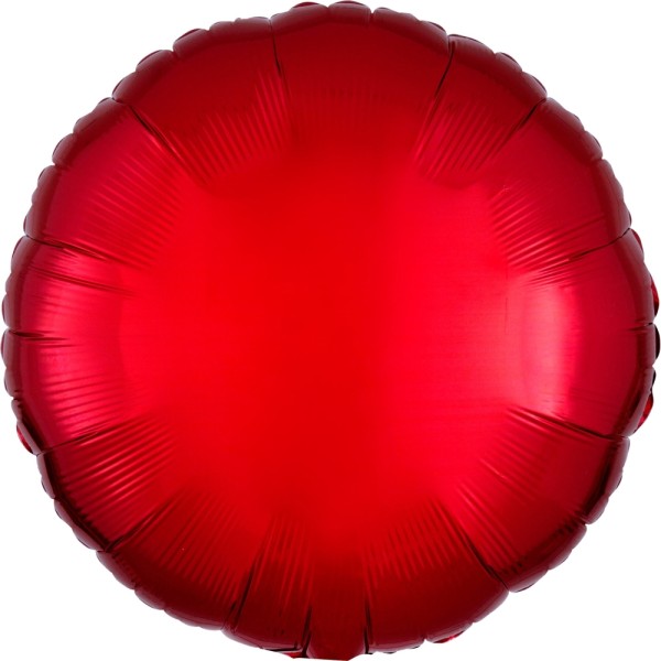 Folienballon rund, Metallic Rot