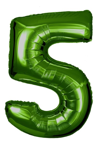 Zahlenballon Grün "5"