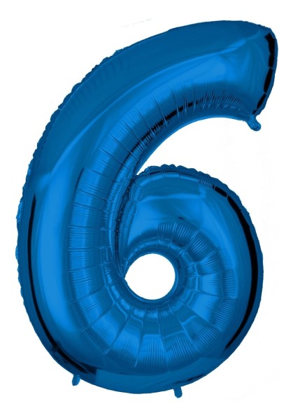 Zahlenballon Blau "6"