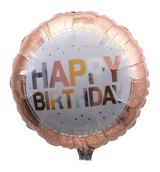 Happy Birthday Ballon mit Metallic Punkten