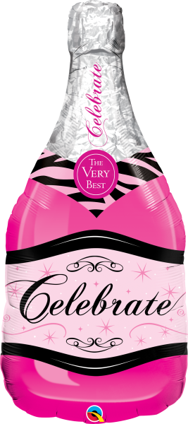 Folienballon Sektflasche Pink "Celebrate"