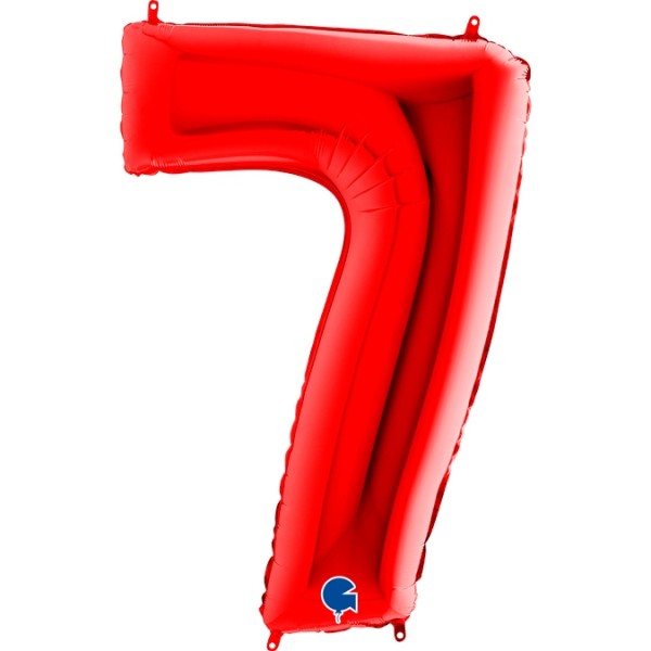 Roter Zahlen Ballon "7"