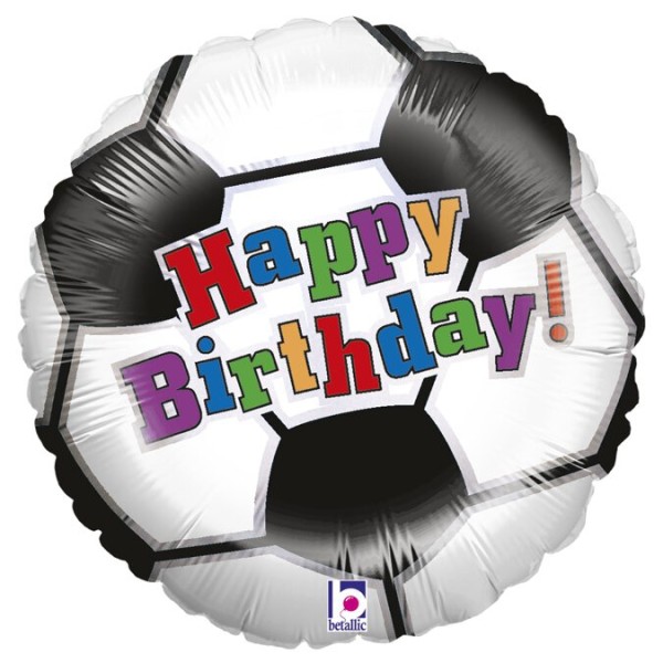 Folienballon "Happy Birthday" Fußball