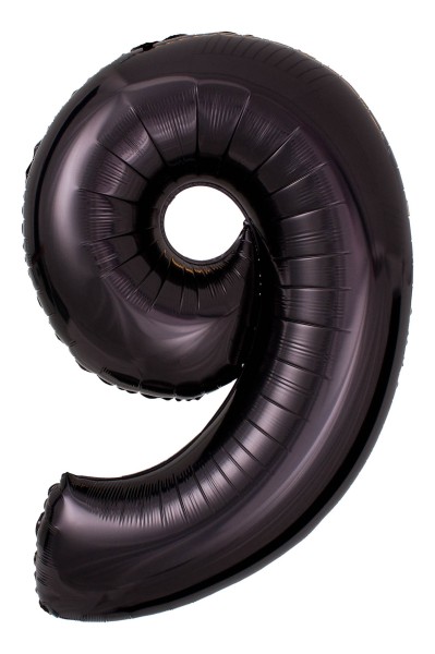 Schwarzer Zahlen Luftballon "9"