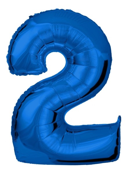 Zahlenballon Blau "2"