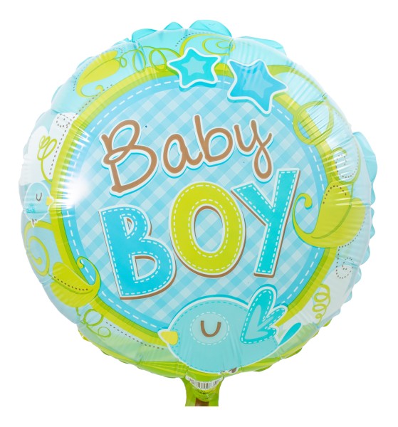 Baby Ballon "Baby Boy", Blau-Transparent