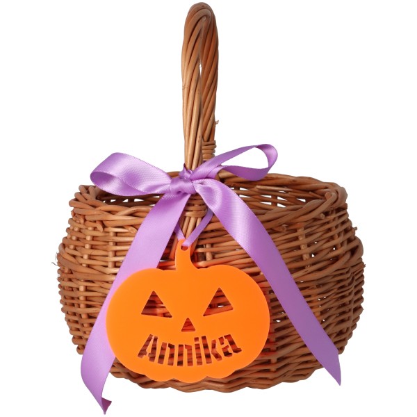 Halloweenkörbchen Kürbis Set "Name"
