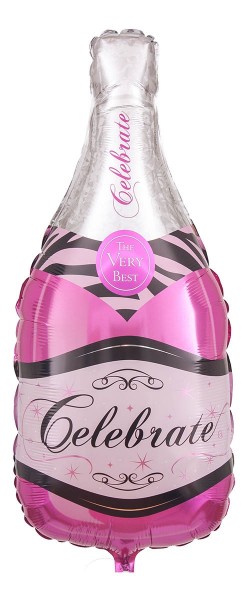 Riesenballon "Pinke Champagnerflasche - Celebrate"