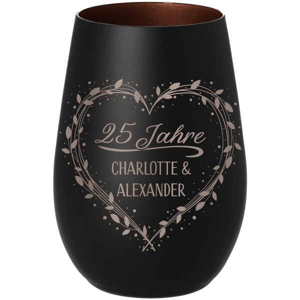 Windlicht Jubiläum "Zahl + Name + Name"