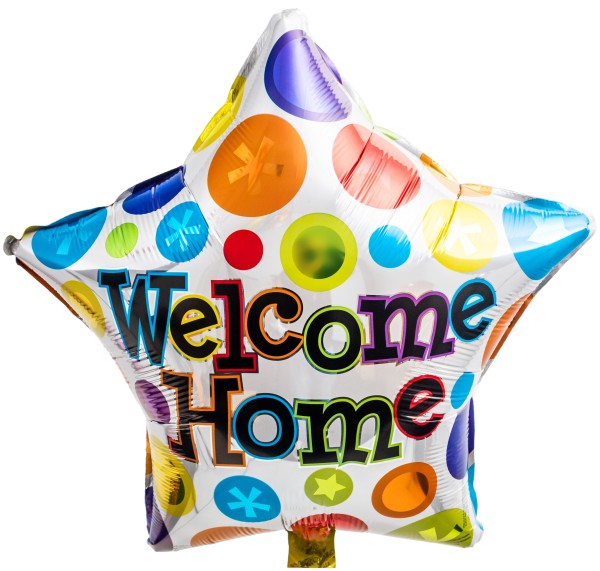 Folienballon Stern "Welcome Home"