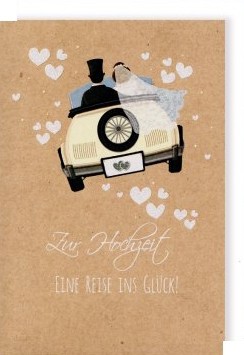 Grußkarte "Zur Hochzeit - Eine Reise ins Glück!"