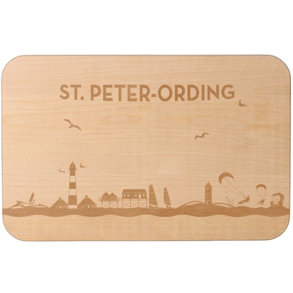 Frühstücksbrett Skyline St. Peter-Ording 23cm x 15cm x 1cm