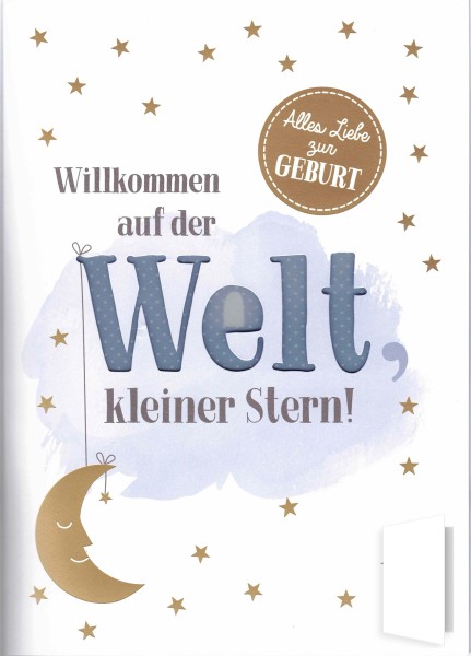 Musikkarte Geburt "Willkommen auf der Welt kleiner Stern!"