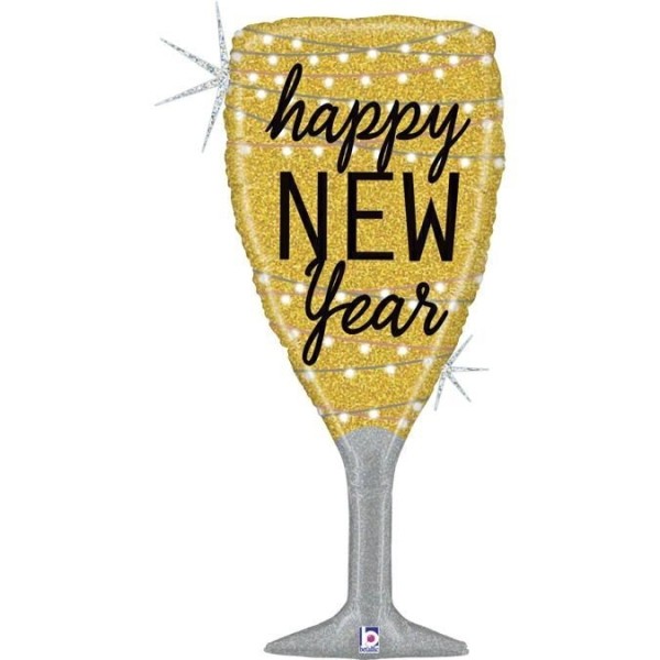 Riesenballon Champagner Glas "Happy New Year"