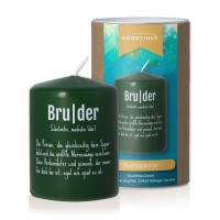 Stumpenkerze "Bruder Definition" Jägergrün  Stumpenkerze "Bruder Definition" Jägergrün