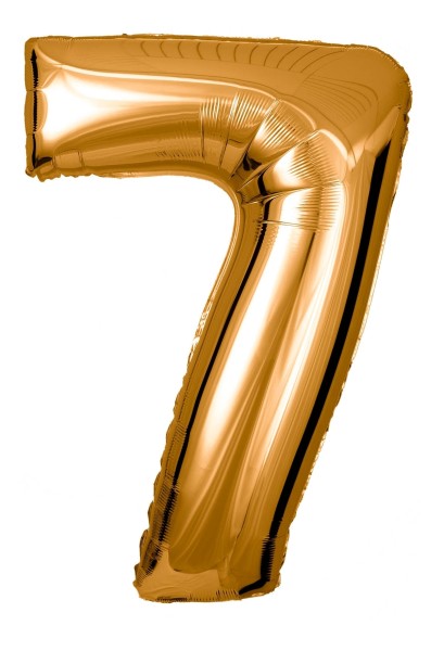 Zahlenballon Gold "7"