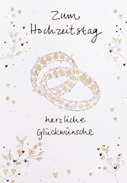 Grußkarte "Zum Hochzeitstag herzliche Glückwünsche"