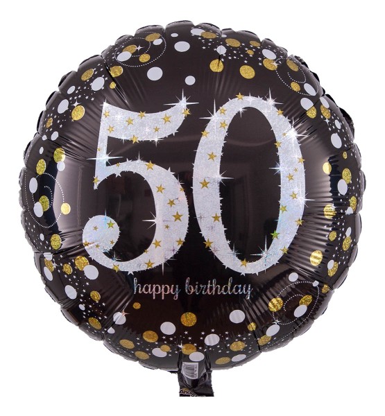 Folienballon Zahl zum 50. Geburtstag, Radiant schwarz
