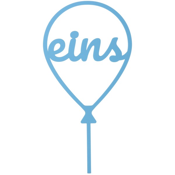 Cake Topper Ballon Zahl 1 Blau aus Acryl